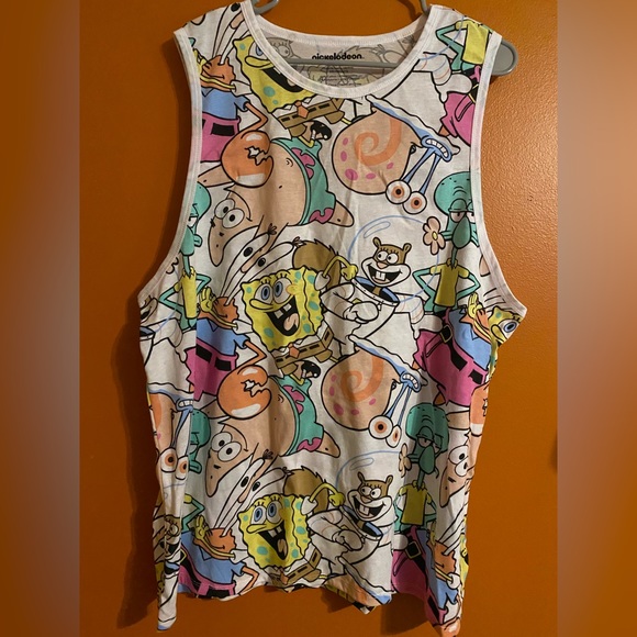 Juniors Plus 3XL SpongeBob SquarePants tank top all over print - Picture 2 of 3
